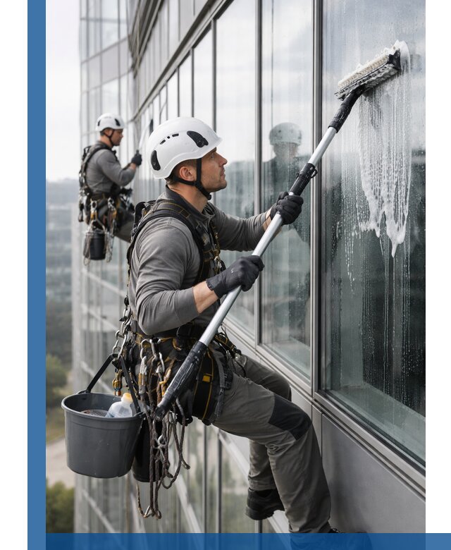 Высотная мойка сплошного остекления с выездом в Воронеже