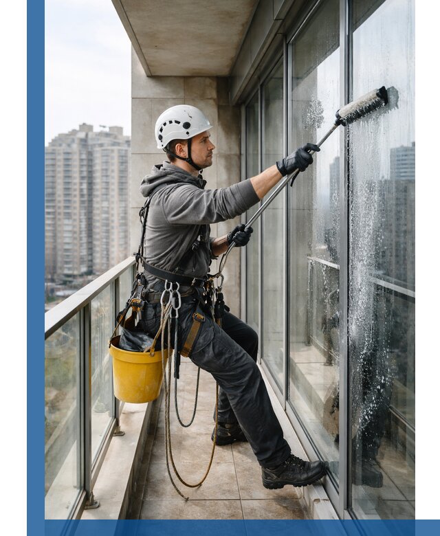 Профессиональная мойка балконного остекления в Воронеже