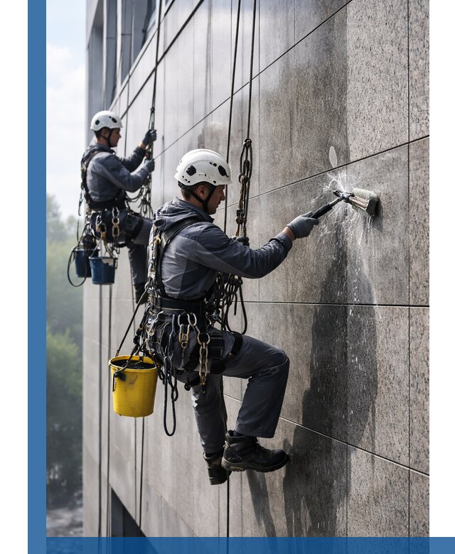 Профессиональная мойка фасада из керамогранита в Воронеже