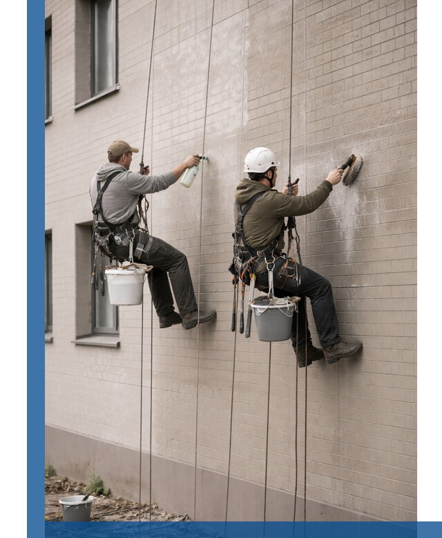Удаление высолов с фасада зданий в Воронеже без повреждений и следов