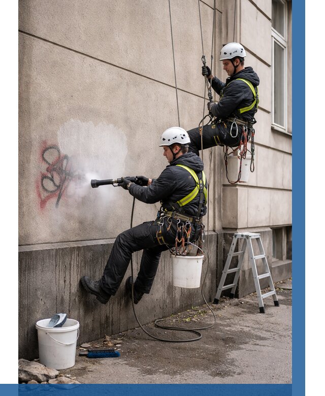 Удаление граффити с фасада в Воронеже от 4833 р. | ВЫСОТНИК-Врн