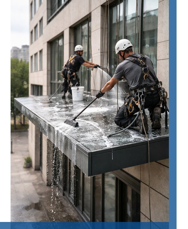 Мойка козырьков и навесов в Воронеже от 3759 р. | ВЫСОТНИК-Врн