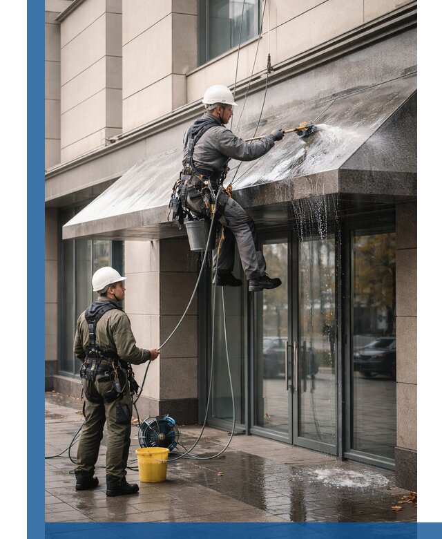 Профессиональная мойка козырьков и навесов в Воронеже