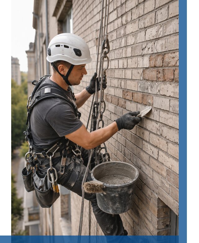 Ремонт кирпичной кладки фасада в Воронеже от 1933 р. | ВЫСОТНИК-Врн