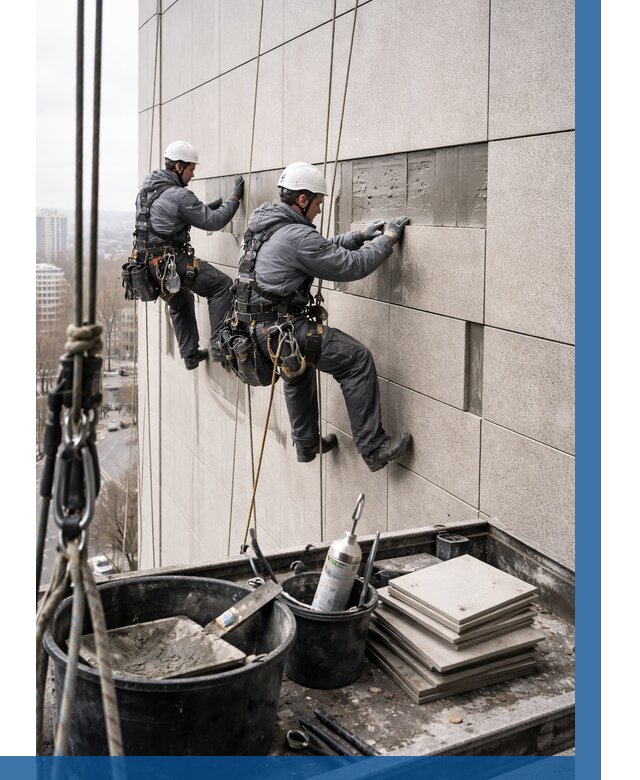 Ремонт фасада из керамогранита в Воронеже от 2685 р. | ВЫСОТНИК-Врн