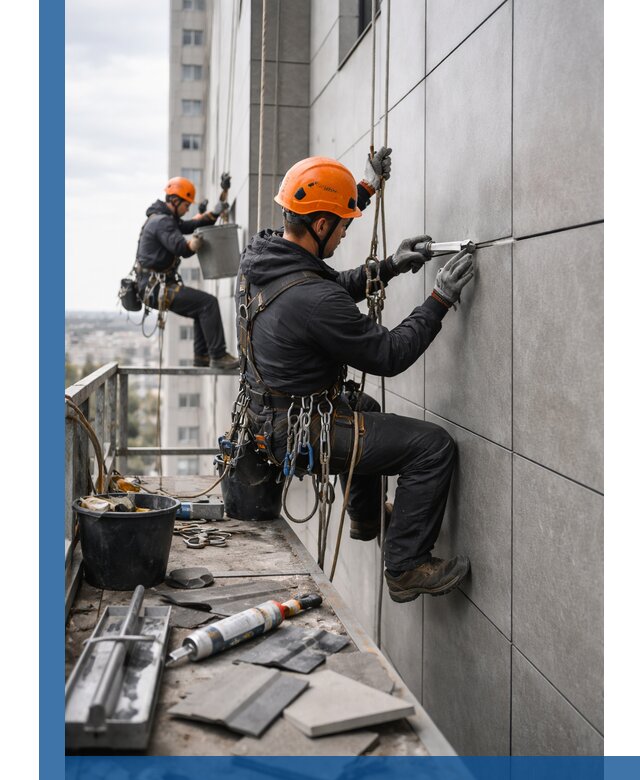 Профессиональный ремонт фасада из керамогранита в Воронеже
