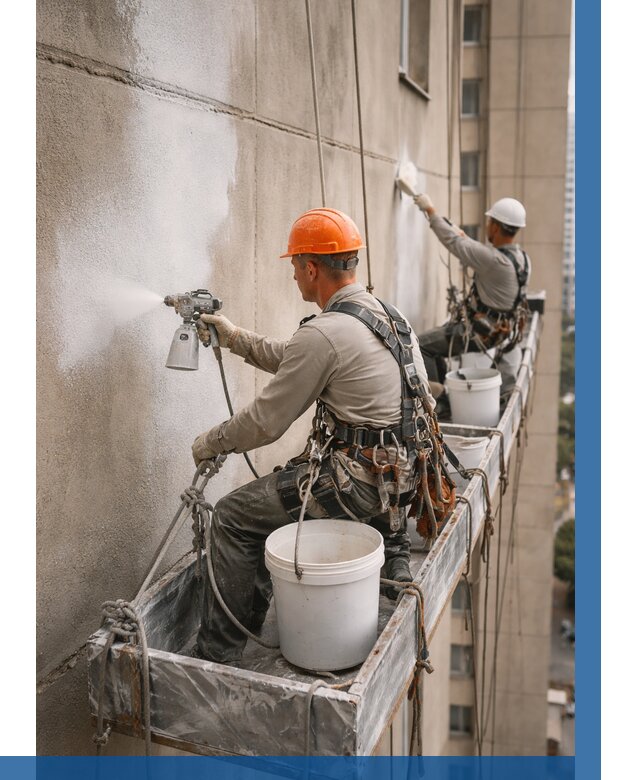 Грунтовка фасада на высоте в Воронеже от 129 р. | ВЫСОТНИК-Врн