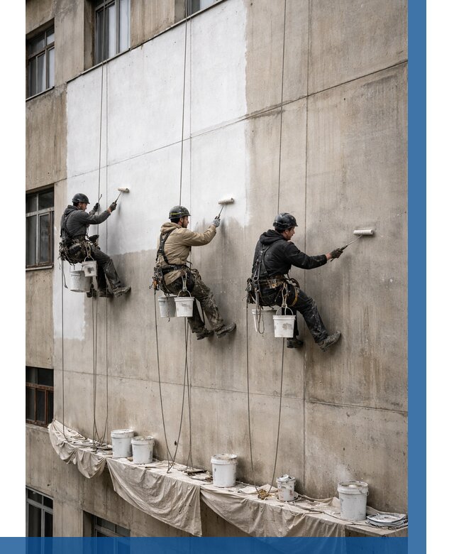 Покраска бетонного фасада в Воронеже от 376 р за м2 | ВЫСОТНИК-Врн