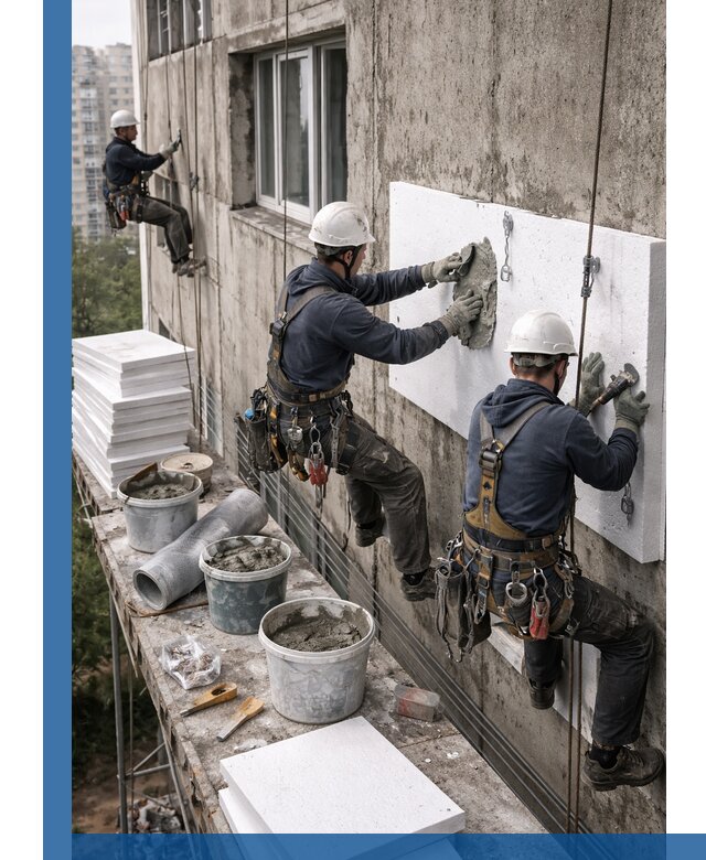 Утепление фасада пенополистиролом в Воронеже под ключ