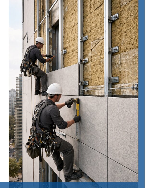 Монтаж вентилируемого фасада в Воронеже от 3759 р. | ВЫСОТНИК-Врн