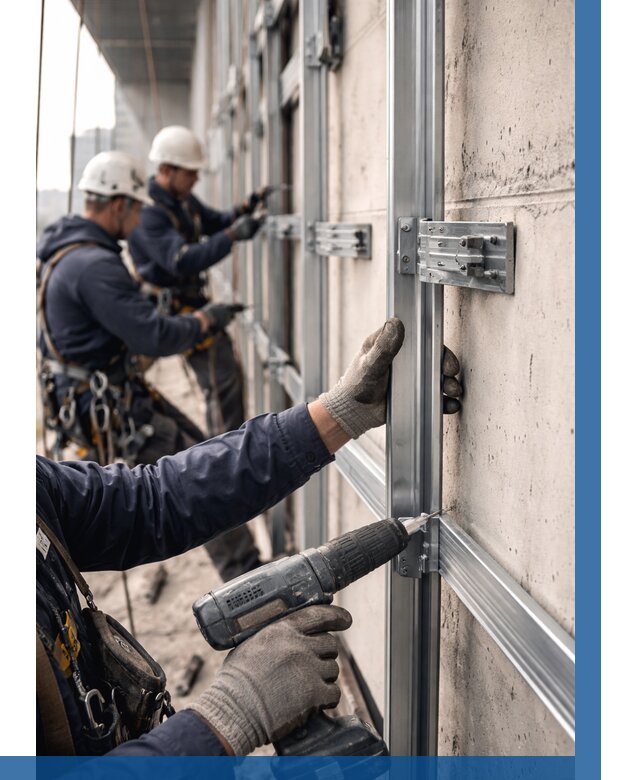 Монтаж подсистемы вентфасада в Воронеже от 913 р. | ВЫСОТНИК-Врн