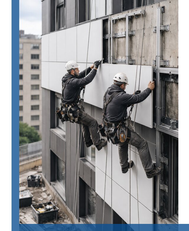 Монтаж композитных панелей фасада в Воронеже под ключ