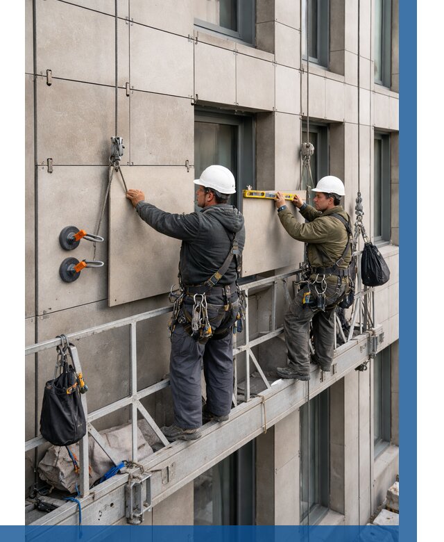 Монтаж керамогранита на фасад в Воронеже от 2685 р. | ВЫСОТНИК-Врн