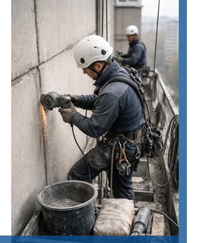 Штробление межпанельных швов в Воронеже от 1289 р. | ВЫСОТНИК-Врн