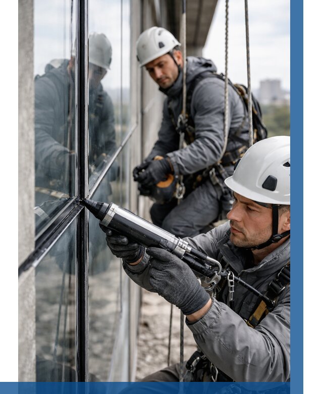 Герметизация витражных швов в Воронеже от 698 р. | ВЫСОТНИК-Врн