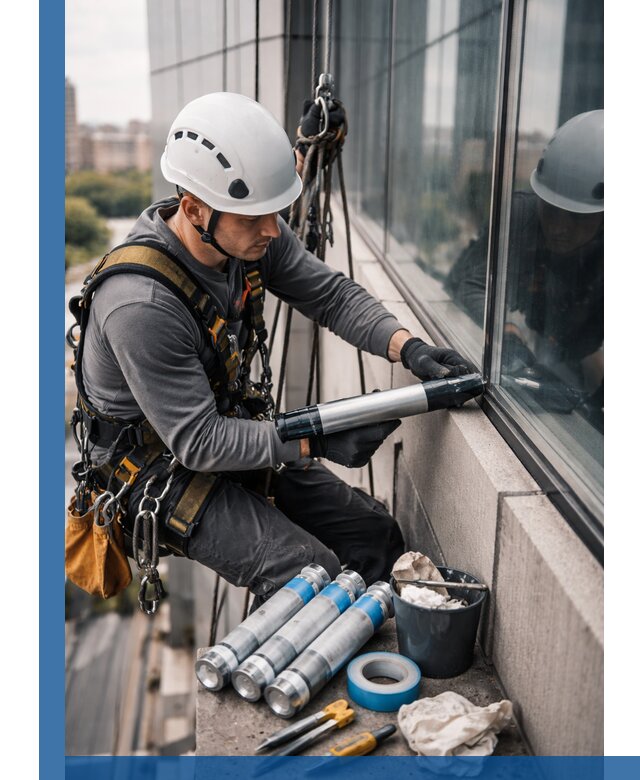 Герметизация стыков витража в Воронеже для герметичных фасадов