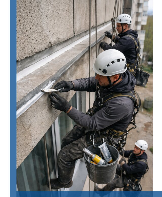 Герметизация примыкания балкона в Воронеже под ключ с гарантией