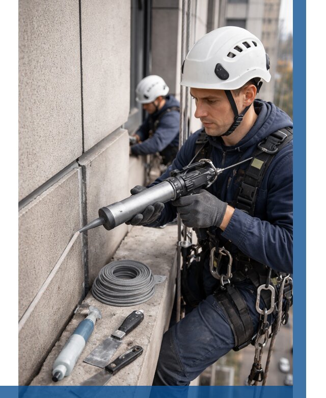 Герметизация деформационных швов фасада в Воронеже от 752 | ВЫСОТНИК-Врн