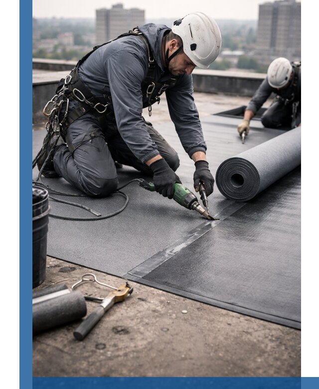 Ремонт мягкой кровли в Воронеже с выездом промальпинистов