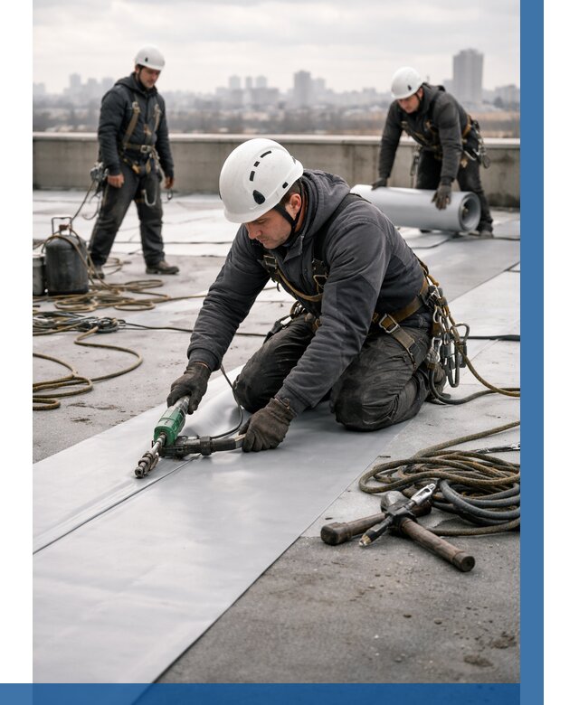 Ремонт мембранной кровли в Воронеже от 1933 р./м2 | ВЫСОТНИК-Врн