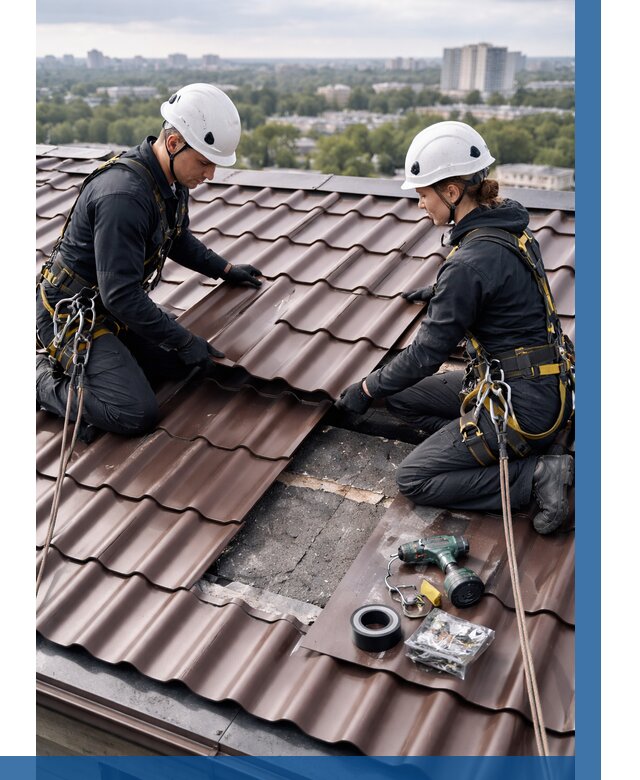 Ремонт металлочерепицы на крыше в Воронеже от 967 р. | ВЫСОТНИК-Врн