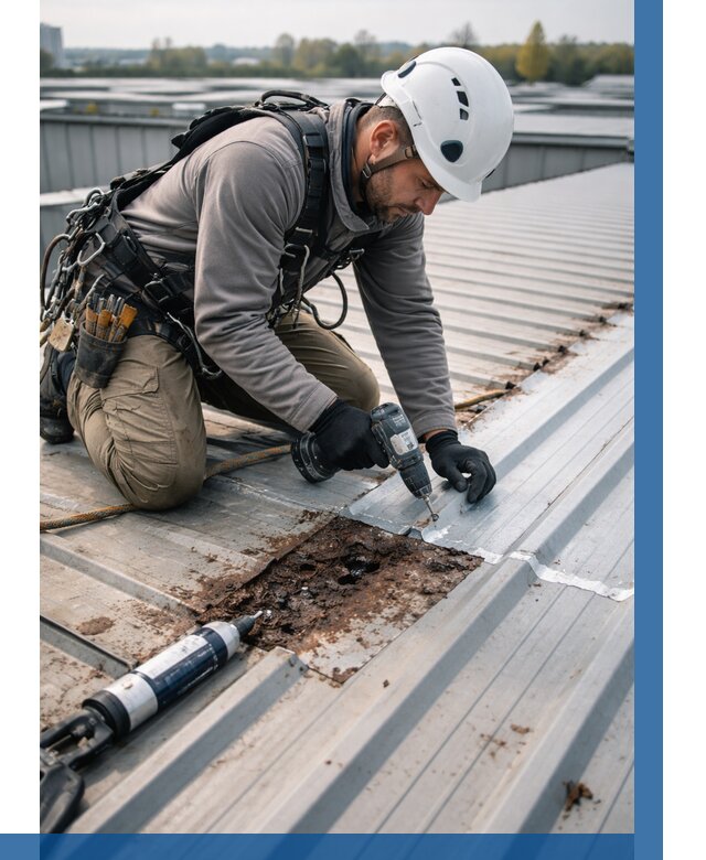 Ремонт профнастила на кровле в Воронеже от 752 р. | ВЫСОТНИК-Врн