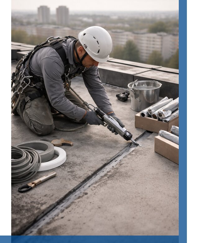 Герметизация швов кровли в Воронеже от 483 р./м2 | ВЫСОТНИК-Врн