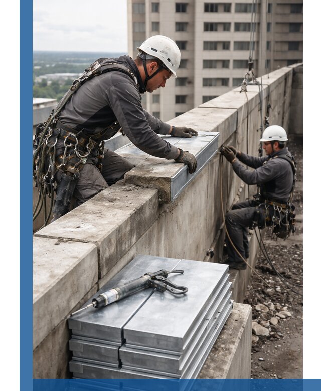 Замена парапетных крышек и установка новых в Воронеже