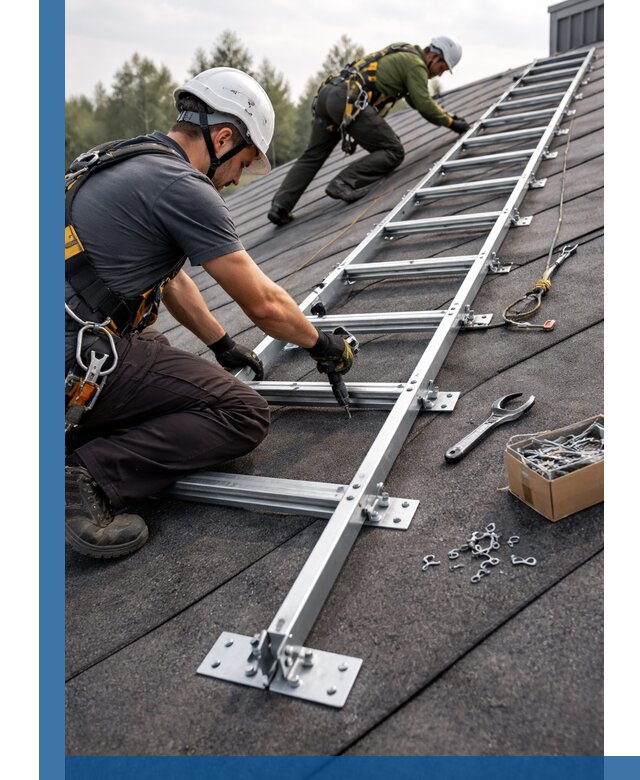 Профессиональный монтаж кровельной лестницы в Воронеже под ключ