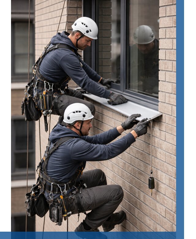 Монтаж оконных отливов под ключ в Воронеже от 3759 р. | ВЫСОТНИК-Врн