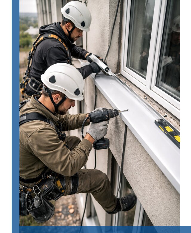 Профессиональный монтаж оконных отливов и отведения воды в Воронеже