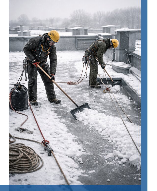 Очистка крыши от снега в Воронеже от 8056 р. | ВЫСОТНИК-Врн