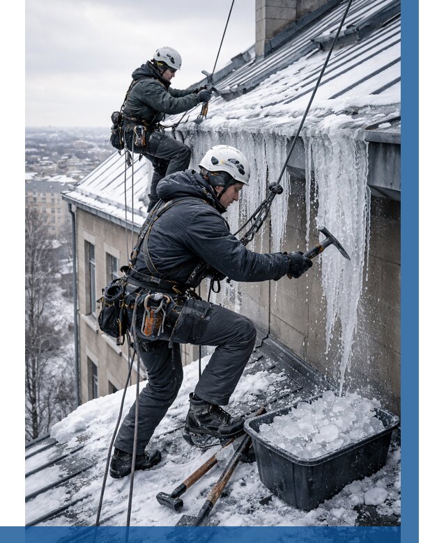 Удаление наледи с кровли в Воронеже от 5908 р. | ВЫСОТНИК-Врн