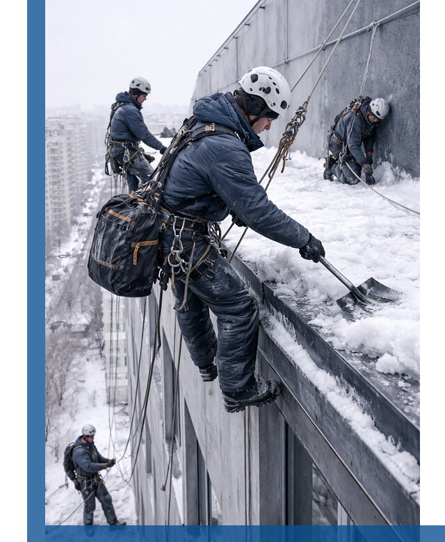 Абонентское обслуживание кровли зимой в Воронеже регулярный уход