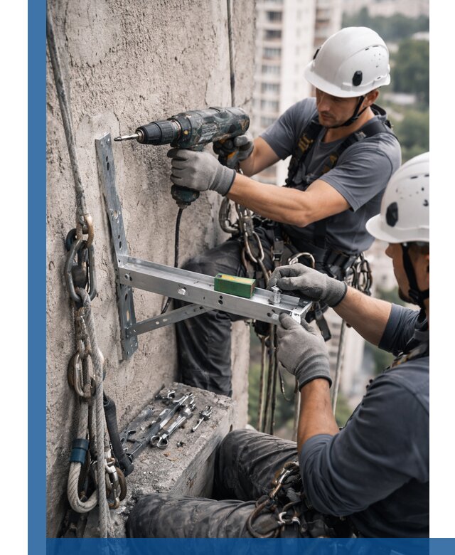 Установка кронштейнов кондиционера и крепежа в Воронеже