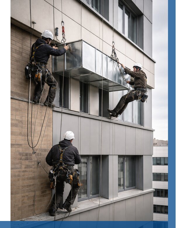 Монтаж воздуховодов на фасаде в Воронеже от 1611 р. | ВЫСОТНИК-Врн