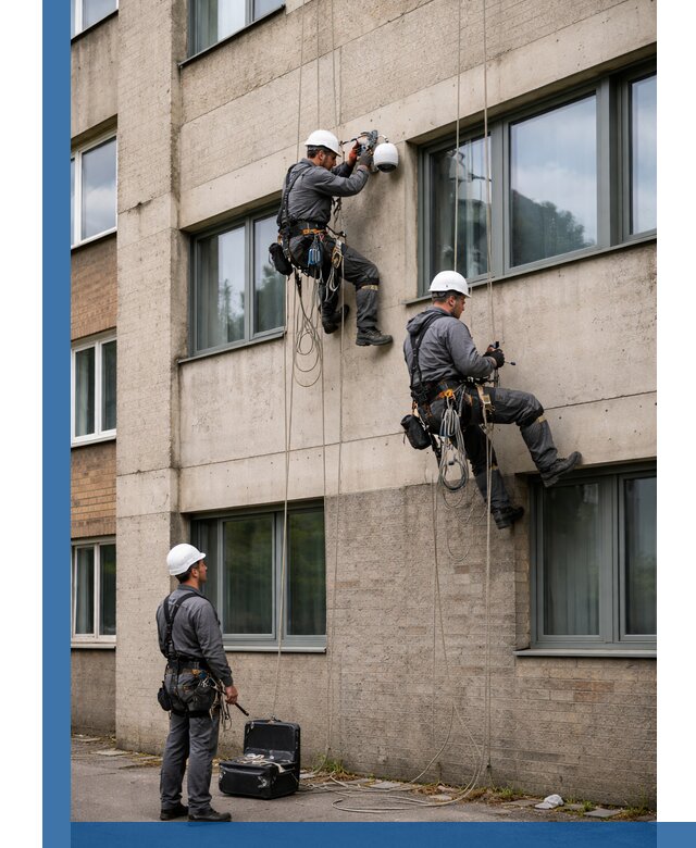 Монтаж фасадных камер видеонаблюдения в Воронеже под ключ
