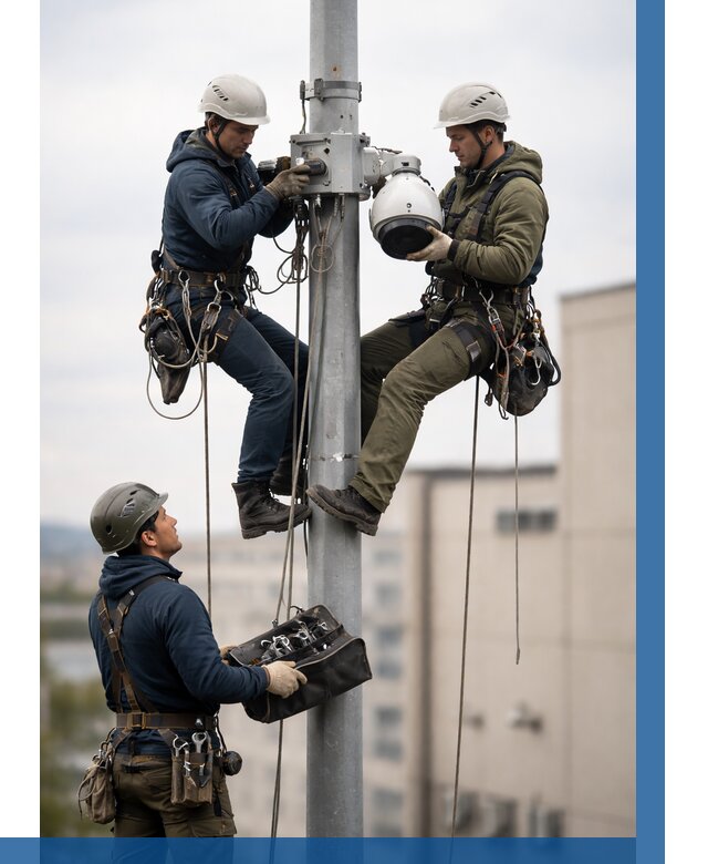 Установка видеокамер на мачте в Воронеже от 9130 р. | ВЫСОТНИК-Врн