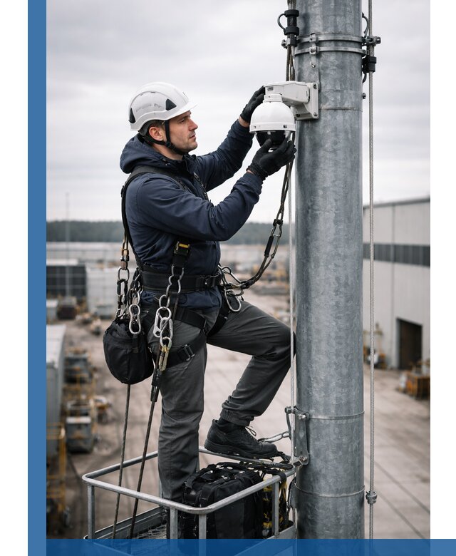 Профессиональная установка видеокамер на мачте в Воронеже