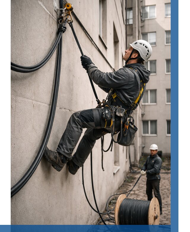 Протяжка кабеля питания на высоте в Воронеже от 483 р. | ВЫСОТНИК-Врн