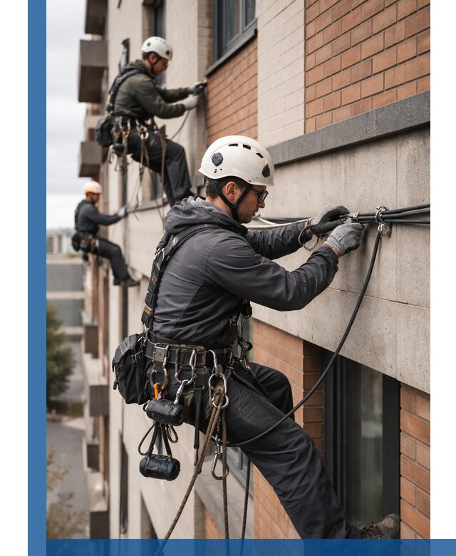 Крепление кабеля на фасаде монтаж и крепеж в Воронеже