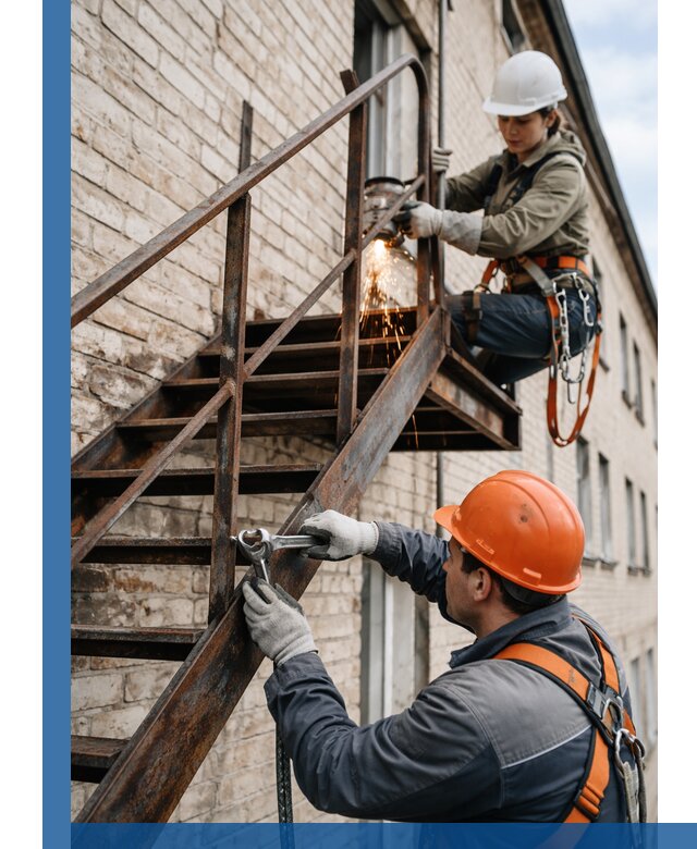 Ремонт и восстановление пожарных лестниц с выездом в Воронеже