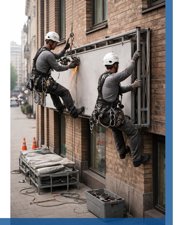 Демонтаж рекламной вывески в Воронеже от 6982 р. | ВЫСОТНИК-Врн