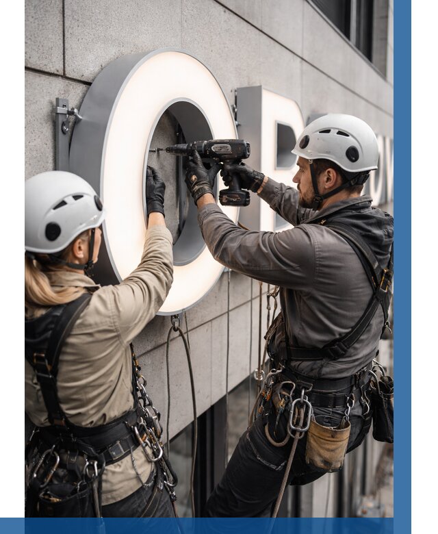 Монтаж световых букв в Воронеже от 3222 р. под ключ ВЫСОТНИК-Врн