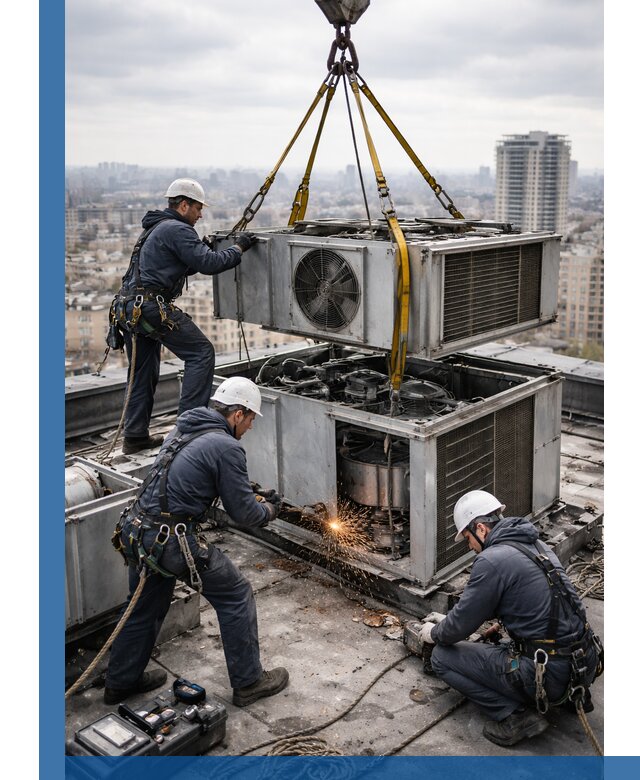 Демонтаж крышной установки в Воронеже любой сложности