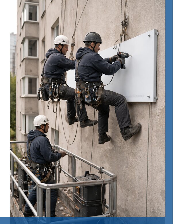 Монтаж табличек и указателей в Воронеже от 3759 р. | ВЫСОТНИК-Врн