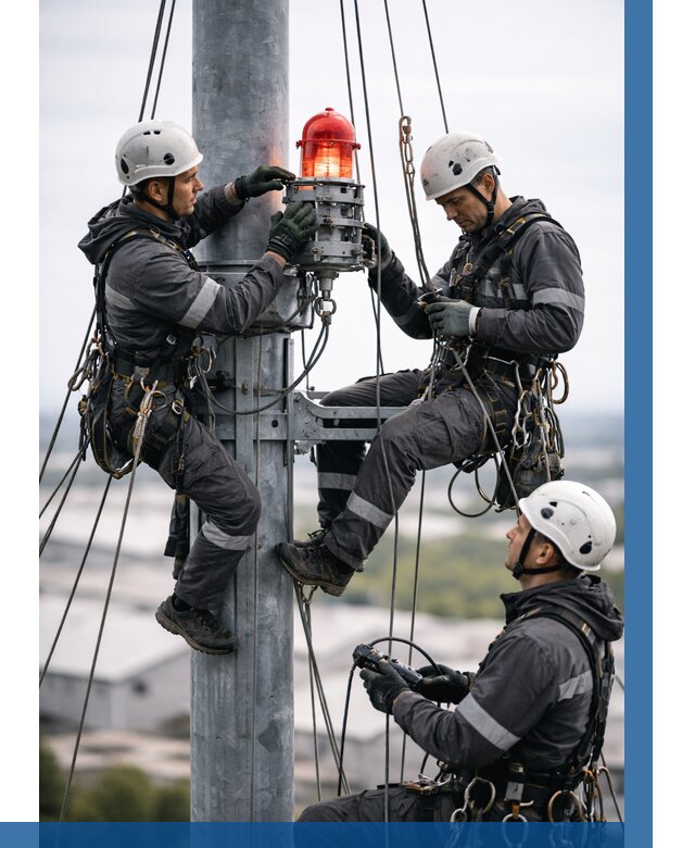 Монтаж заградительных огней в Воронеже от 9130 р. | ВЫСОТНИК-Врн