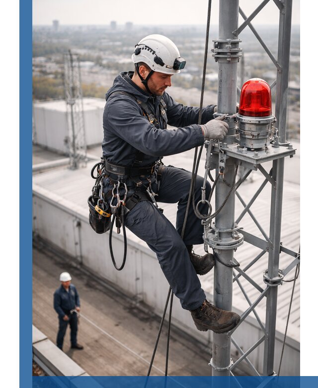 Монтаж заградительных огней и обслуживание объектов в Воронеже