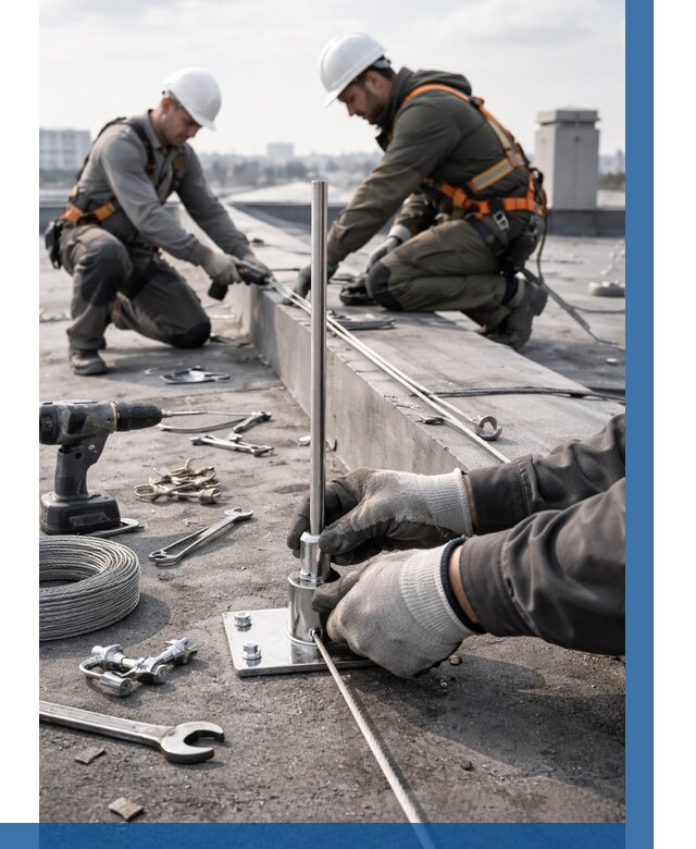 Монтаж молниезащиты на кровле в Воронеже цена от 26853 р. | ВЫСОТНИК-Врн