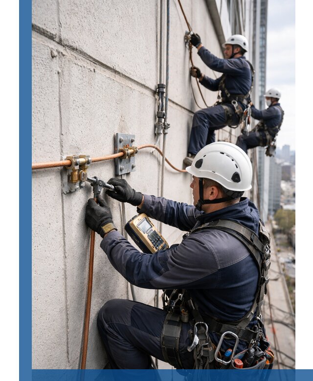 Монтаж системы заземления здания и молниезащиты в Воронеже